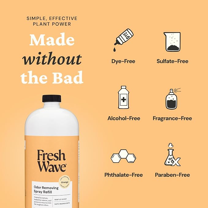 Fresh Wave Orange Odor Eliminator Spray & Air Freshener Refill, 32 fl. oz. - Image 8