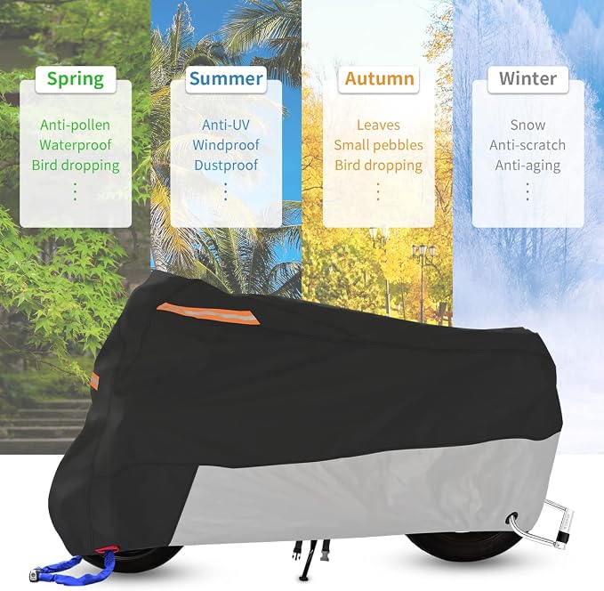 Motorcycle Cover, Coverado Motorcycle Covers Waterproof Outdoor Storage - Image 7