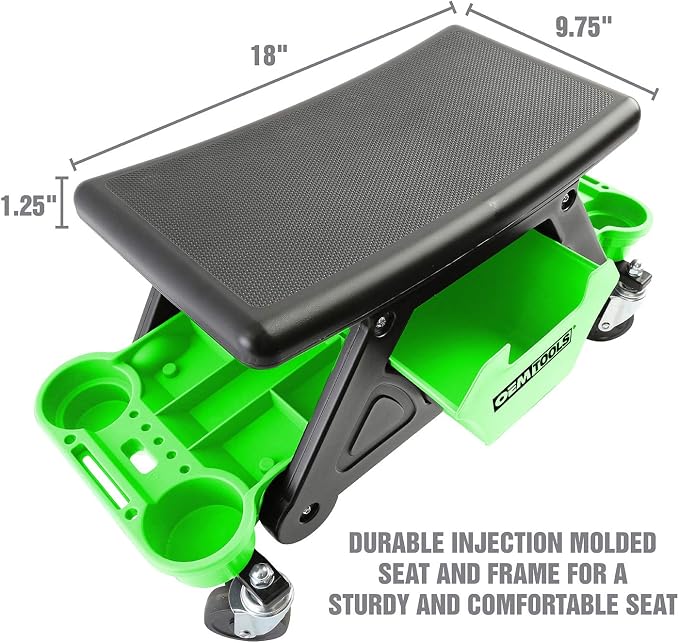 OEMTOOLS 24986 Heavy-Duty Rolling Workbench and Creeper Seat, Mechanics Stool - Image 8