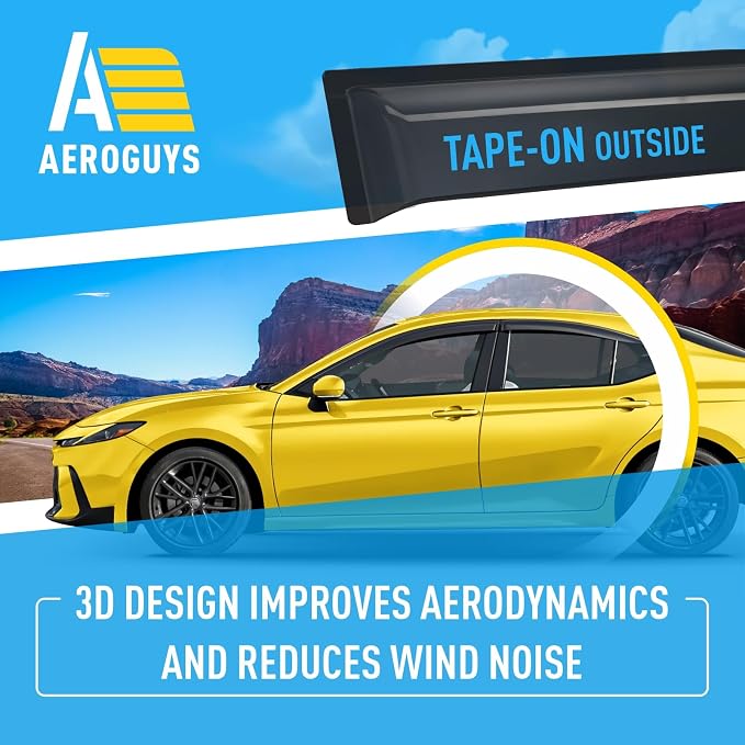Extra Durable Window Deflectors Tape-On Window Visors Rain Guards Fit - Image 5