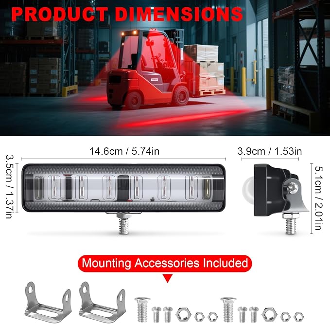LED Forklift Safety Light Red for AGV Automated Guided Vehicle, Forklift Truck - Image 7