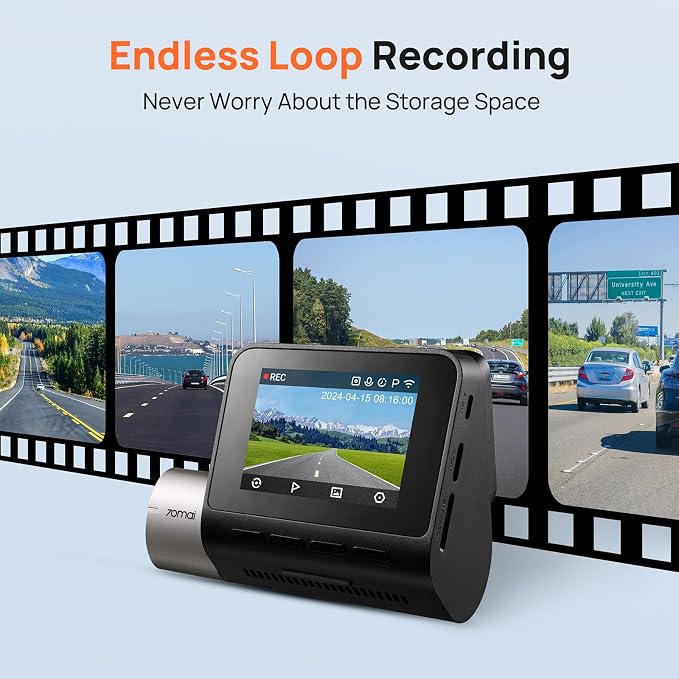 70mai Dash Cam Front and Rear A510, 1944P+1080P - Image 8
