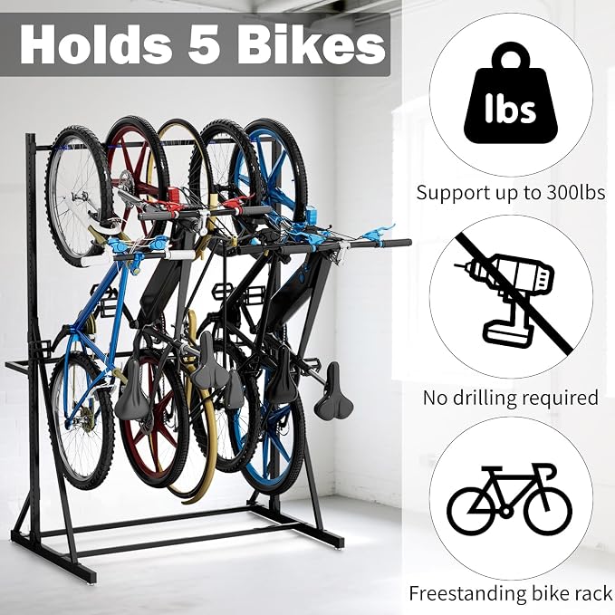 Freestanding Bike Storage Rack, Heavy Duty Vertical Bike Rack - Image 3