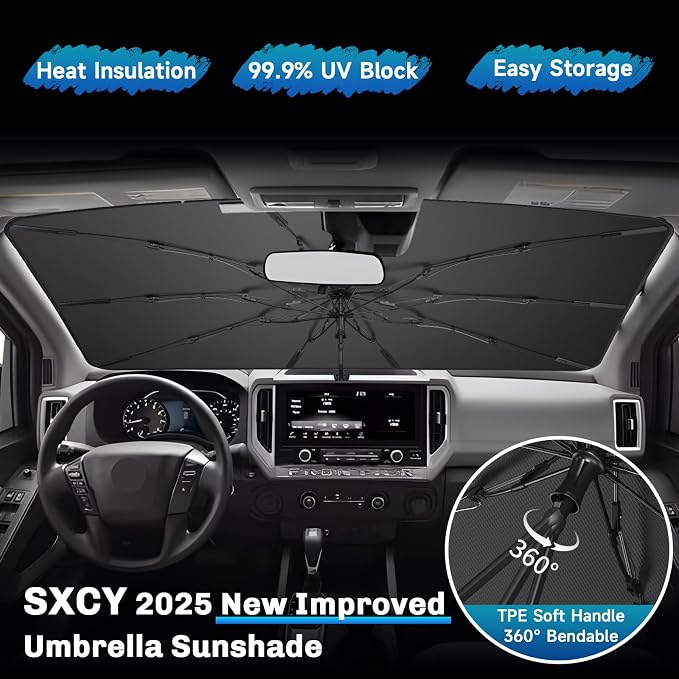SXCY for 2022-2024 2025 Nissan Frontier Windshield Umbrella Sunshade for 2025 - Image 3