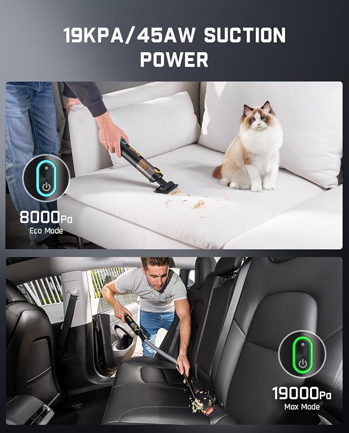 Fanttik Slim V8 APEX Car Vacuum, 4-in-1 Portable Mini Cordless Vacuum - Image 6