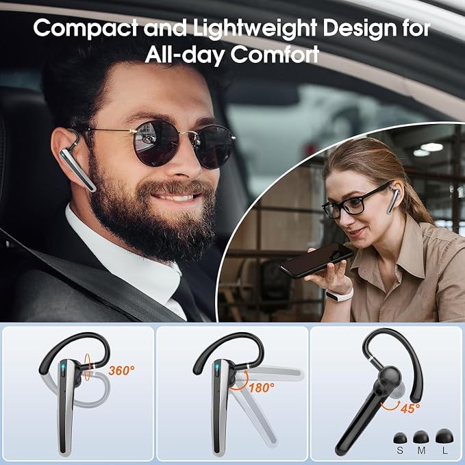 Bluetooth Headset V5.3, Wireless Earpiece - Image 6
