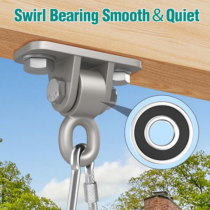 BETOOLL Swing Hangers with Bearing, Heavy Duty Porch Swing Hanging Kit - Image 2