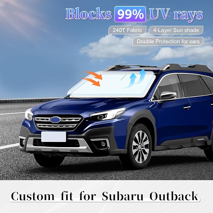 Sun Shade Sunshade for Subaru Outback Windshield Cover, 4-Layer Front Window - Image 2