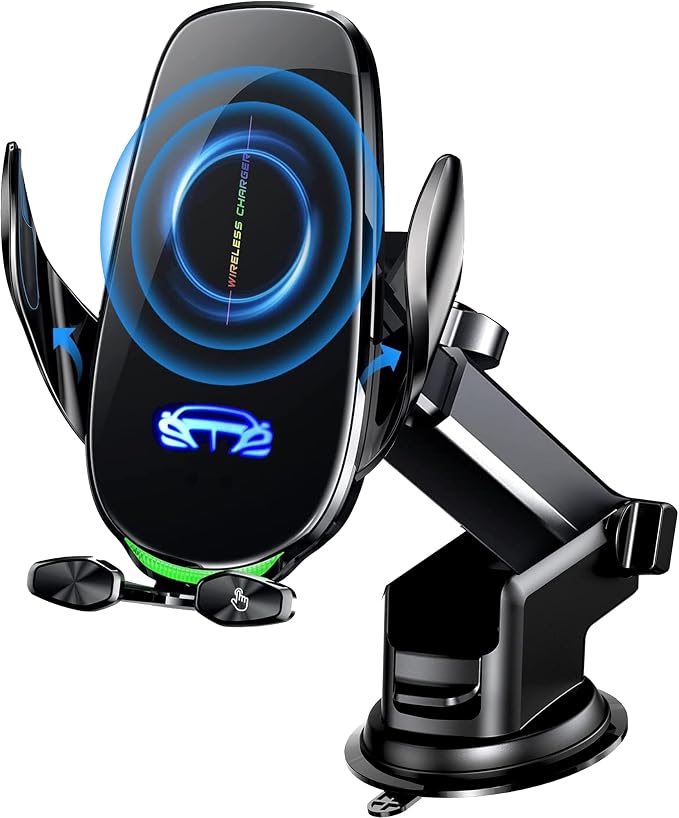 Wireless Car Charger Mount, Fast Charging Auto Clamping 15W Intelligent Dual - Image 8