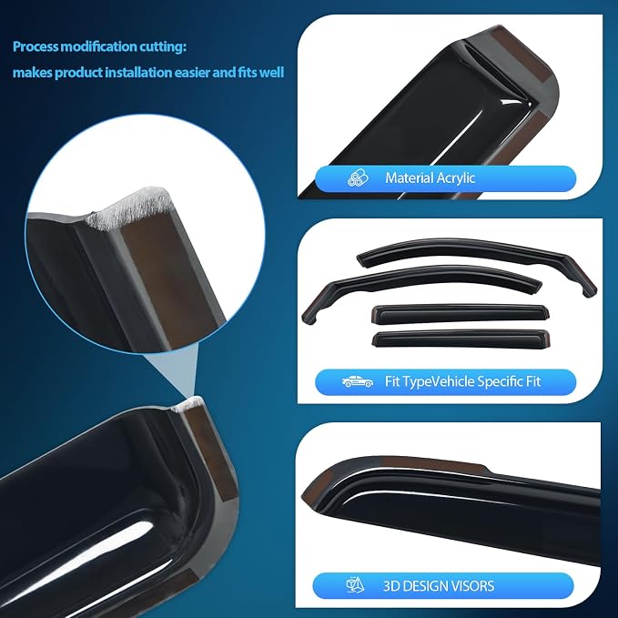 Nilight Durable in Channel Rain Guards - Image 2
