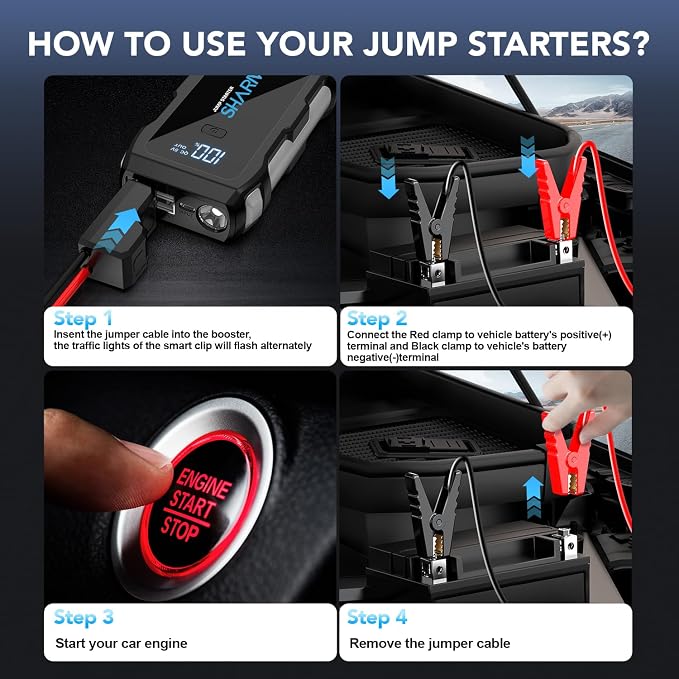 3000A Battery Capacity Jump Starter Power Pack - Image 7