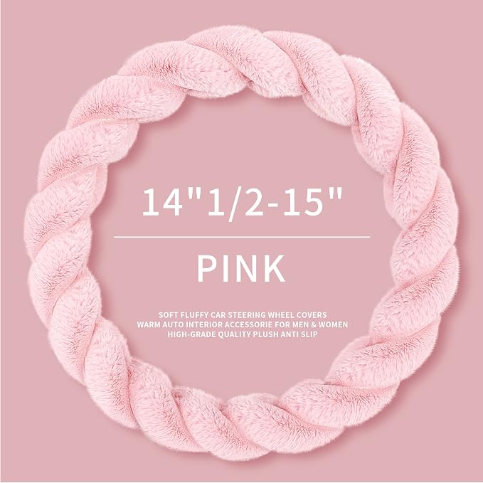 Luxury Fluffy Winter Car Steering Wheel Cover - Image 3