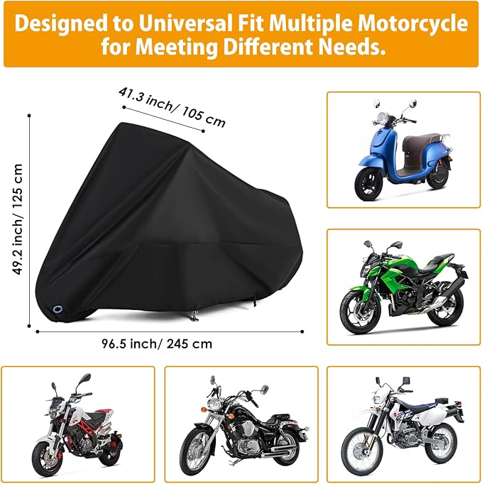 Motorcycle Cover All Season Universal Weather Waterproof Motorbike Cover - Image 2