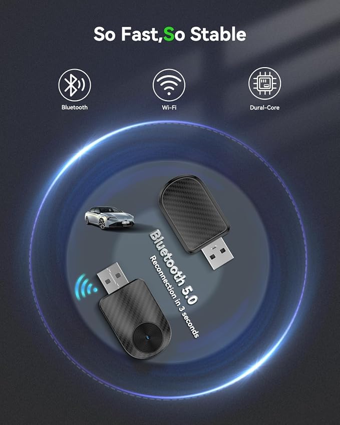 2-in-1 Apple CarPlay & Android Auto Wireless Adapter - Image 3