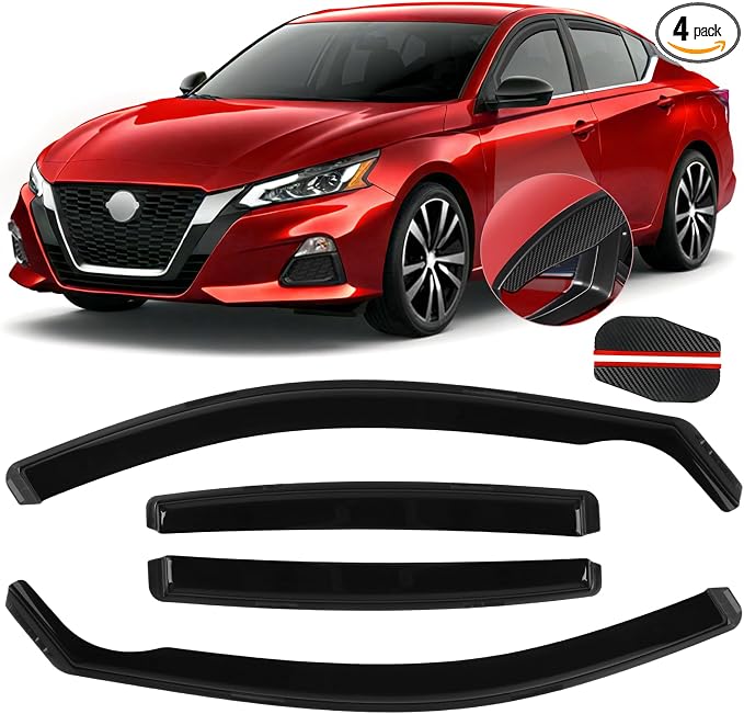 in-Channel Rain Guards Fit for Nissan Altima 2019 2020 2021 2022 2023 2024 2025 by CHYKORLA