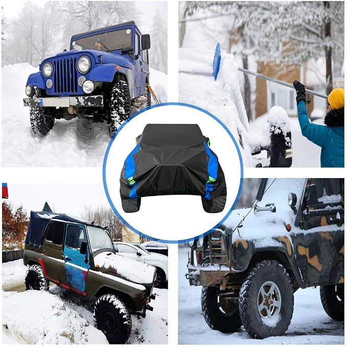Avecrew for Jeep Wrangler Cover Waterproof 2 Door, All Weather for Jeep Rain - Image 7