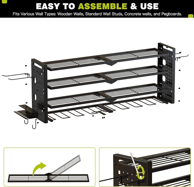 Power Tool Organizer Wall Mount, Cordless Drill Organizer, 4 Layers Large - Image 7