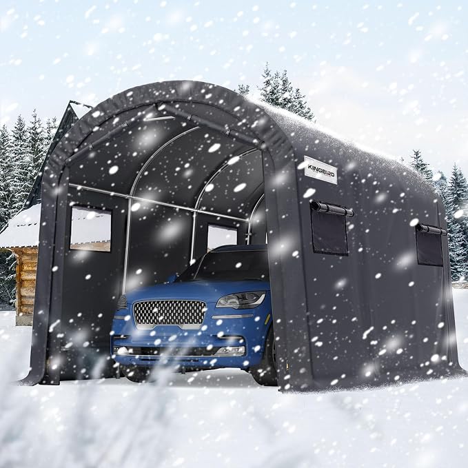 KING BIRD 10' x 15' Heavy Duty Round Style Carport - Image 8