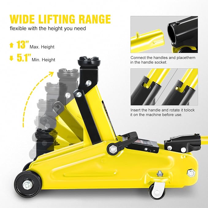 DNA MOTORING Low Profile Hydraulic Trolley Service/Floor Jack, 2 Ton Capacity - Image 3