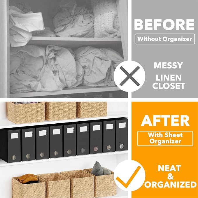 SpaceAid 9 Pack Bed Sheet Organizers and Storage, Foldable Sheet Organizer - Image 2