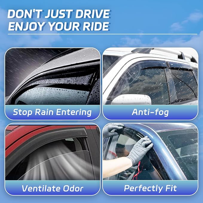 Window Visors Shield Rain Guards Fit - Image 3