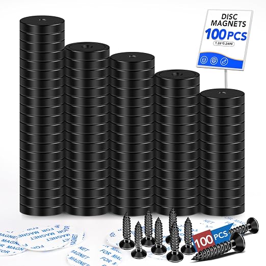 LOVIMAG 100 Pack Strong Neodymium Magnets, 110 LBS Black, by LOVIMAG