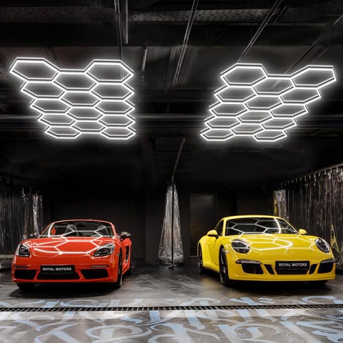 BRILLIHOOD Hexagon Garage Lights, LED Honeycomb Garage Lights, 6500K Super - Image 5