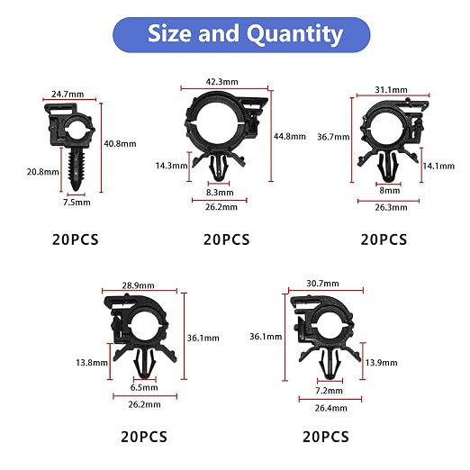 150pcs Wire Loom Clips Car Automotive Harness Routing Clips Assortment Kits - Image 4