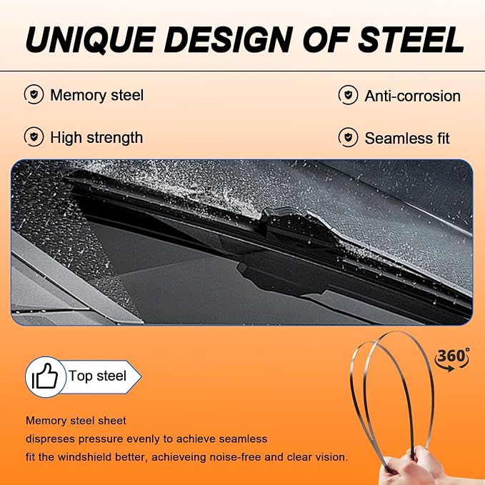 HULADAED® 26'' 16'' 12'' Windshield Wipers Replacement - Image 4
