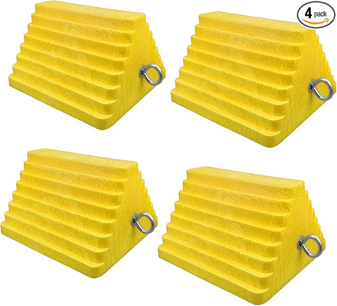 Premium 4 pcs Heavy Duty Wheel Tire Chocks, Vehicle Chocks by HOXWELL