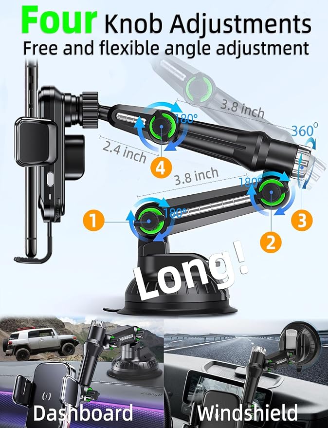Wireless car Charger Phone Holder Mount - Image 4