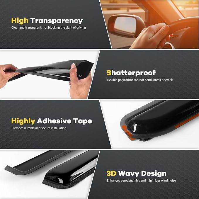 4 PCS in-Channel Rain Guards Fit - Image 4