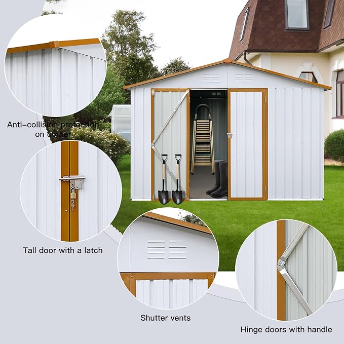 12 x 10 FT Metal Garden Shed, Outdoor Storage Shed - Image 3