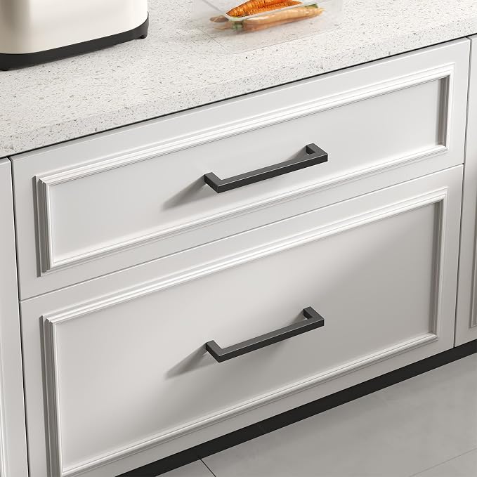 goldenwarm 100 Pack 4 INCH Black Square Bar Cabinet Pull - Image 3