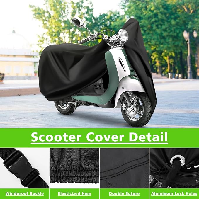 COVERVIN Scooter Waterproof Cover Outdoor, Moped Cover & Vespa Cover All - Image 2