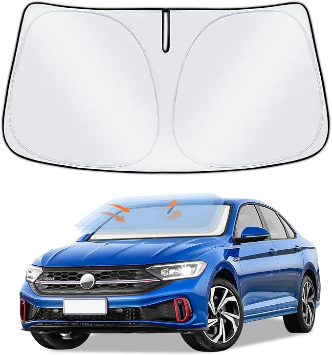 Sun Shade Sunshade for Volkswagen Jetta Windshield Cover, 4-Layer Front Window by ZOIBVCARSUNSHADE