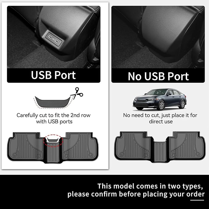 Floor Mats for Honda Civic 2022-2025 | for Acura Integra 2023-2025, All Weather - Image 2
