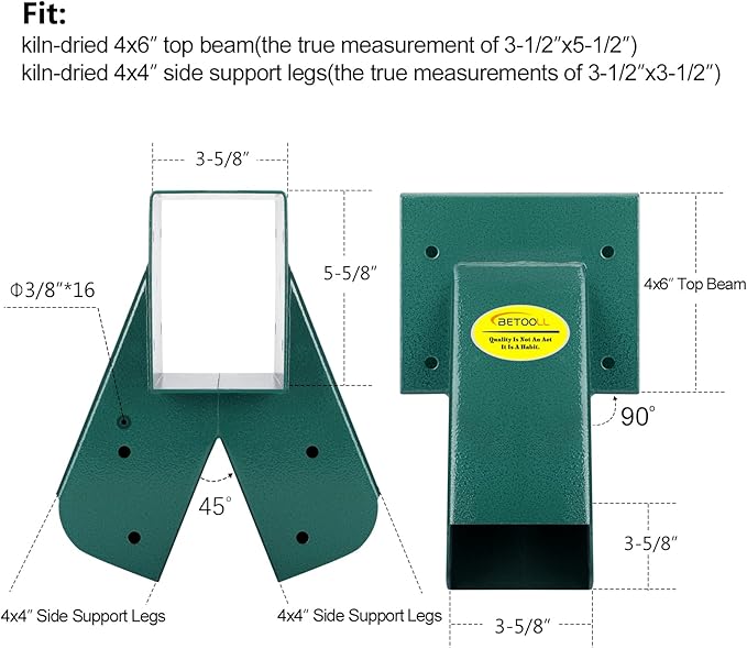 BETOOLL Swing Set Bracket with All Mounting Hardware Middle Bracket - Image 3