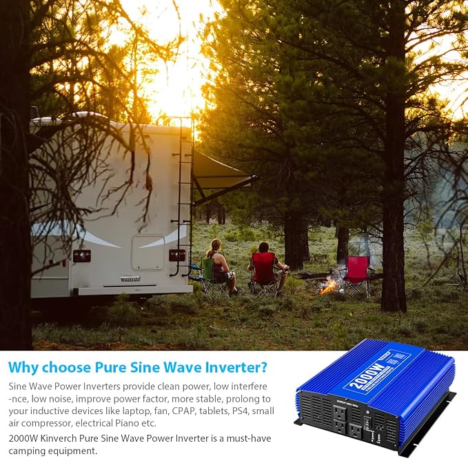 2000W Pure Sine Wave Inverter 12V DC to 110V AC Power Inverter - Image 7