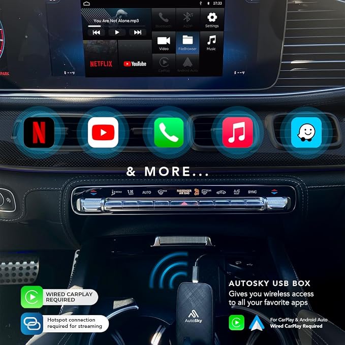 AutoSky Wireless CarPlay and Android Auto AI Box Lite - Image 4