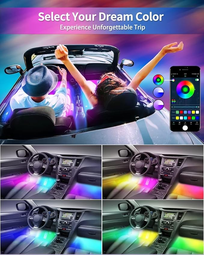 RGB Dream Color Interior Car Strip Lights - Image 3