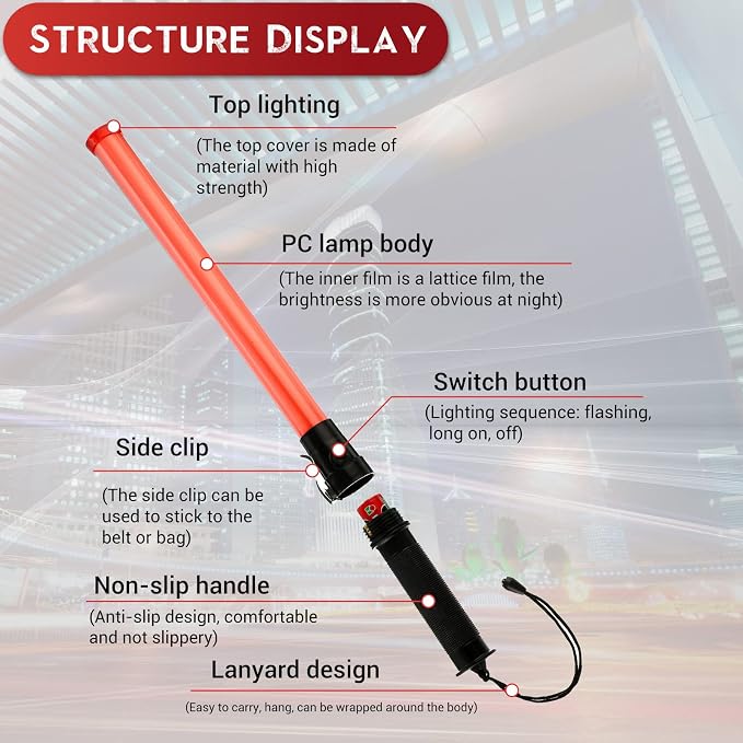 Weewooday 24 Pieces 21 Inch Signal Traffic Wand Safety Traffic Control Wand - Image 5