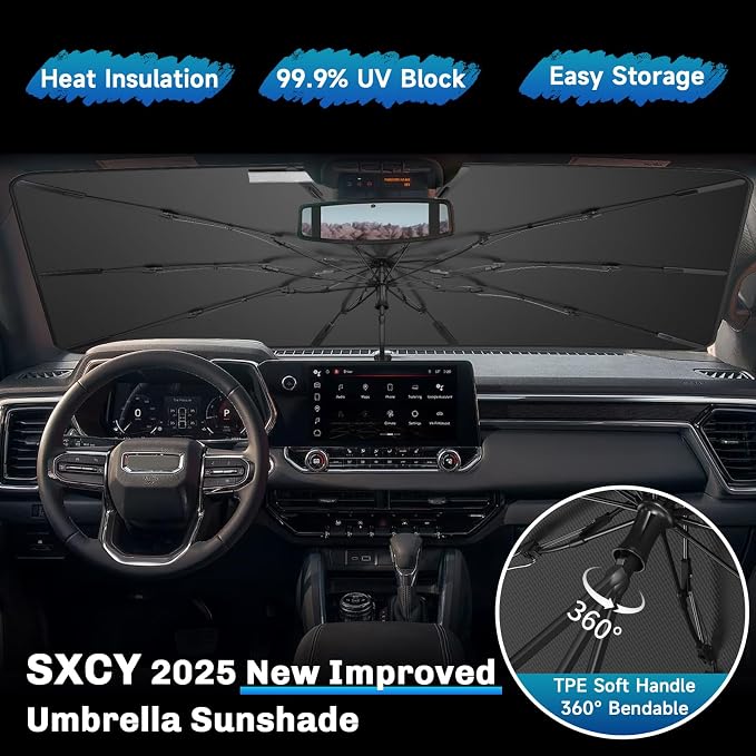 SXCY for 2023-2025 Chevy Colorado/Canyon Windshield Umbrella Sunshade 2025 - Image 3