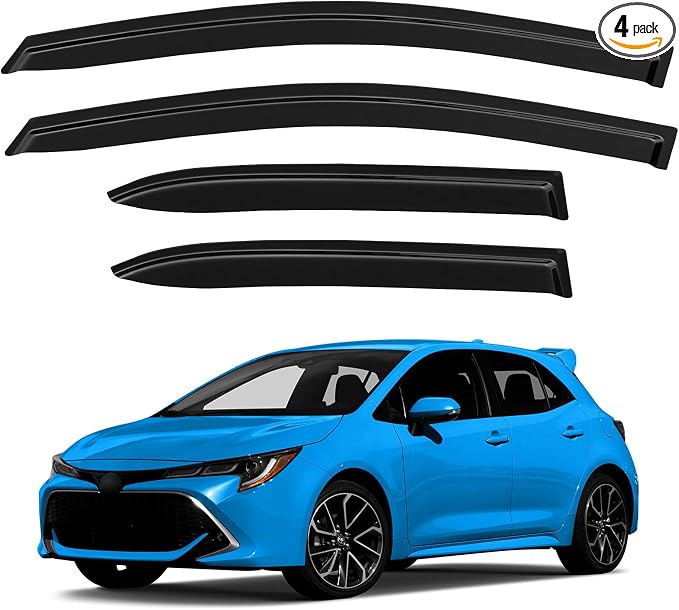 Window Visors Rain Guards for 2019-2025 Toyota Corolla Hatchback, Out-Channel by YQAUTEC