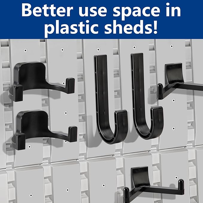 6 Pcs ABS Storage Shed Tool Hooks, Shed Tool Hangers Include J-Shape, U-Shape - Image 5