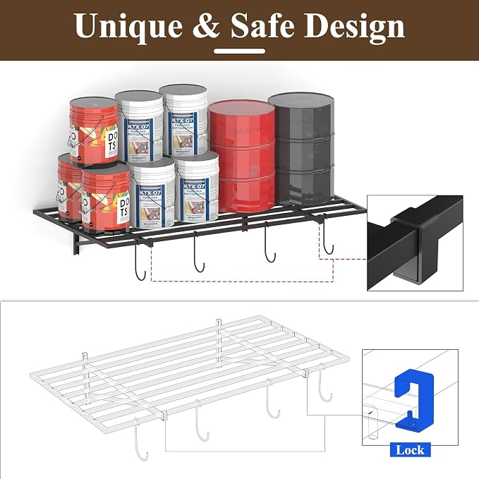 PEKGRIL Garage Wall Shelving Set of 2, 2X4 ft, Contemporary Style, Heavy Duty - Image 4