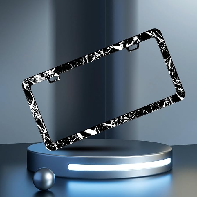 Black White Camouflage License Plate Frame Branches Trunks Camo License Plate - Image 2