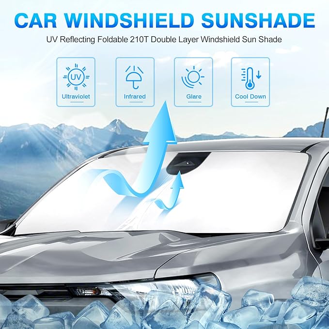 KUST Windshield Sun Shade for Chevrolet Colorado 2023-2025 2026 Custom Fit - Image 2