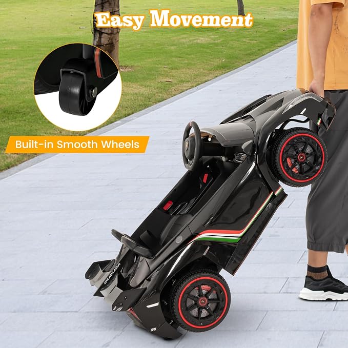 Costzon Ride on Car, Lamborghini Licensed 12V Battery Powered 4WD Sports Car - Image 6