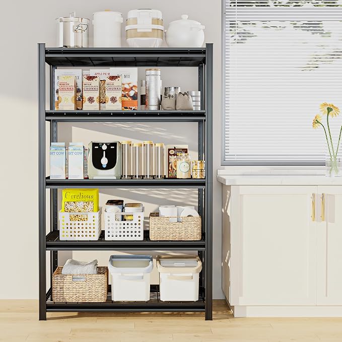 72" H Metal Garage Storage Shelves, 5 Tier Adjustable Shelving Unit - Image 7